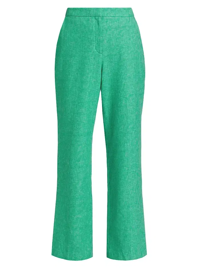 Elie Tahari Women's Romina Cotton-Blend Boot-Cut Pants - Neptune Green