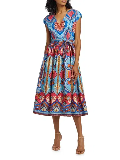 Elie Tahari Women's Adeline Tapestry Floral Cotton Midi-Dress - Tapestry Floral Print | Thumbnail 3 Elie Tahari Women's Adeline Tapestry Floral Cotton Midi-Dress - Tapestry Floral Print | Thumbnail 3