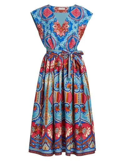 Elie Tahari Women's Adeline Tapestry Floral Cotton Midi-Dress - Tapestry Floral Print | Thumbnail 1 Elie Tahari Women's Adeline Tapestry Floral Cotton Midi-Dress - Tapestry Floral Print | Thumbnail 1