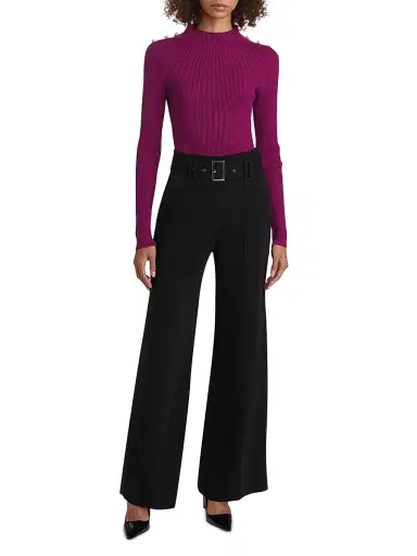 Elie Tahari Women's The Yana Rib-Knit Mock-Turtleneck Sweater - Palace Pink | Thumbnail 2 Elie Tahari Women's The Yana Rib-Knit Mock-Turtleneck Sweater - Palace Pink | Thumbnail 2