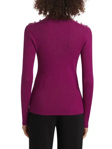 Elie Tahari Women's The Yana Rib-Knit Mock-Turtleneck Sweater - Palace Pink | Thumbnail 5 Elie Tahari Women's The Yana Rib-Knit Mock-Turtleneck Sweater - Palace Pink | Thumbnail 5