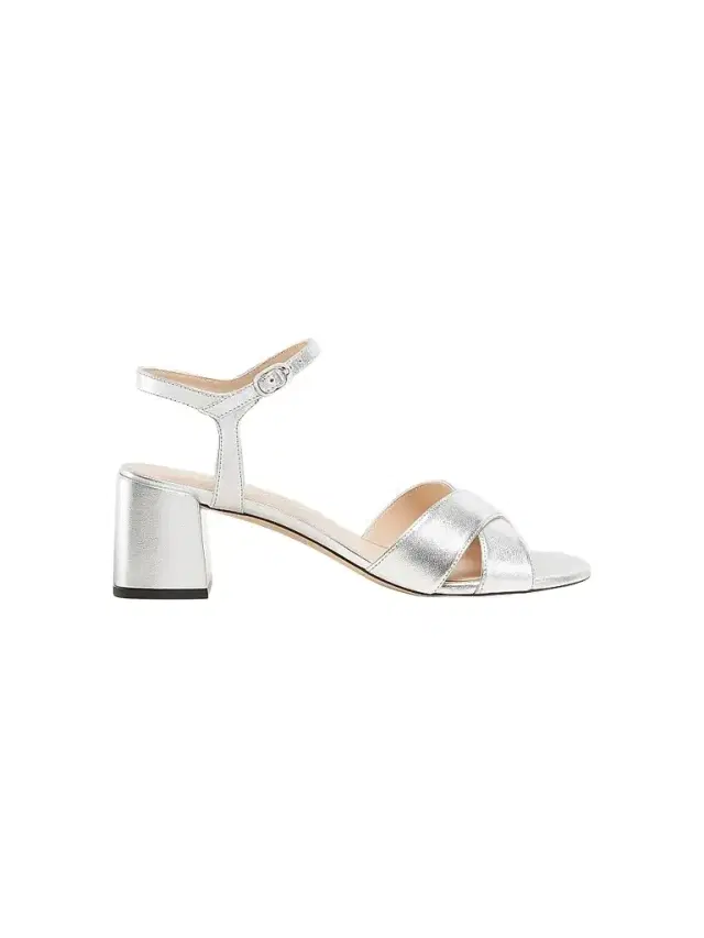 Stuart Weitzman Women's Dayna Metallic Leather Leather Buckle Sandals - Silver
