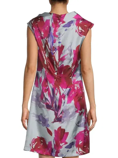 Natori Women's Mira Asymmetric Funnel Neck Minidress - Fuchsia - Size 10 | Thumbnail 5