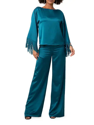 Trina Turk Women's Arabella Fringe Satin Top | Thumbnail 2 Trina Turk Women's Arabella Fringe Satin Top | Thumbnail 2