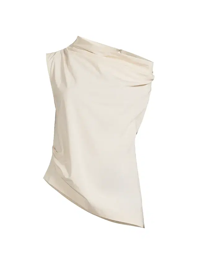 Natori Women's Asymmetric Funnelneck Top - Ivory - Size 2
