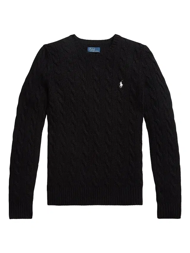 Polo Ralph Lauren Women's Cable-Knit Wool-Cashmere Crewneck Sweater - Polo Black