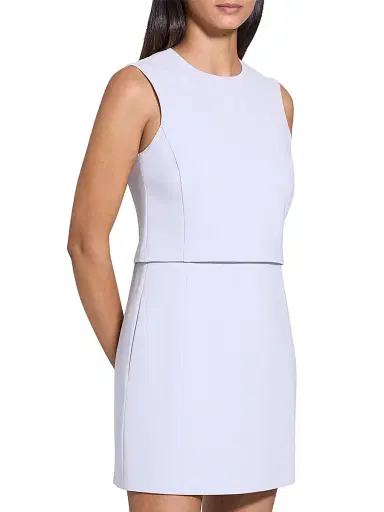 Theory Women's Sculpted Sleeveless Minidress - Pearl Blue - Size 12 | Thumbnail 4