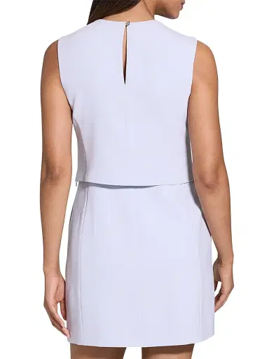 Theory Women's Sculpted Sleeveless Minidress - Pearl Blue - Size 12 | Thumbnail 5