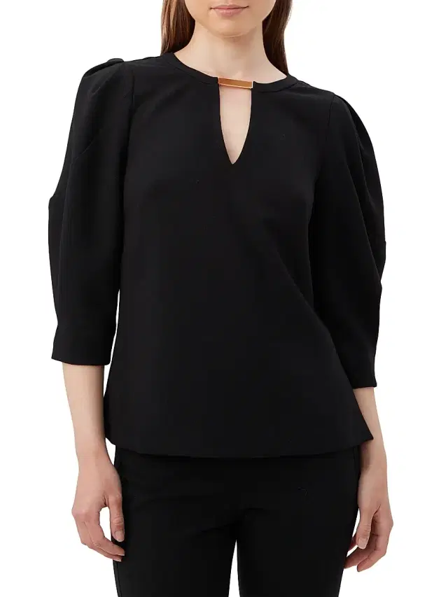 Trina Turk Women's Emiko Hardware Top - Black