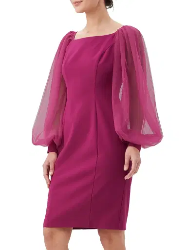 Trina Turk Women's Tamadachi Tulle-Sleeve Minidress | Thumbnail 3 Trina Turk Women's Tamadachi Tulle-Sleeve Minidress | Thumbnail 3