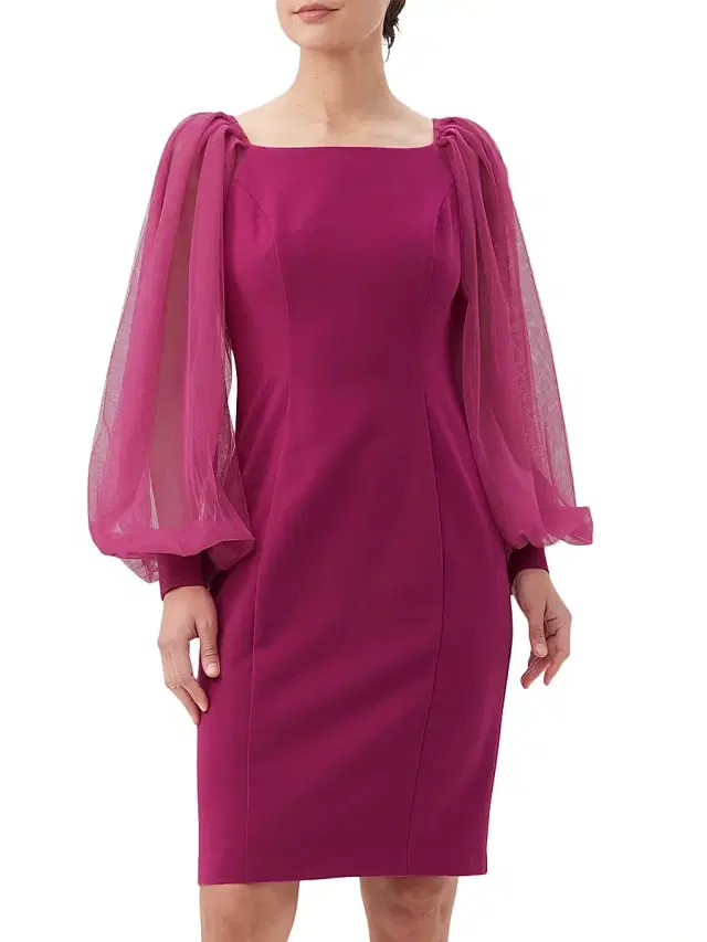 Trina Turk Women's Tamadachi Tulle-Sleeve Minidress - Fumiko Fuchsia