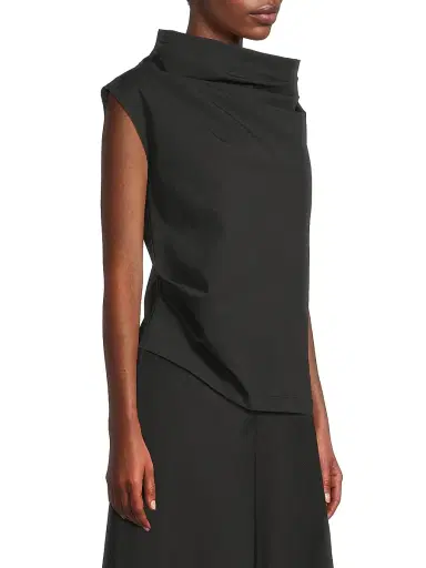 Natori Women's Asymmetric Funnelneck Top - Black - Size 4 | Thumbnail 4 Natori Women's Asymmetric Funnelneck Top - Black - Size 4 | Thumbnail 4