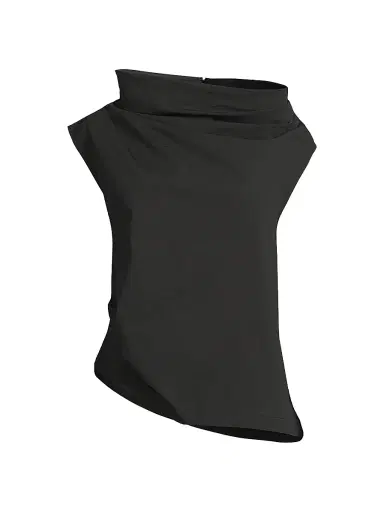 Natori Women's Asymmetric Funnelneck Top - Black - Size 4 | Thumbnail 1 Natori Women's Asymmetric Funnelneck Top - Black - Size 4 | Thumbnail 1