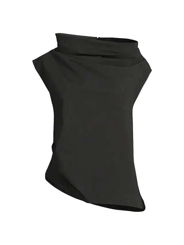 Natori Women's Asymmetric Funnelneck Top - Black - Size 4