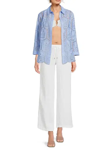 Lilly Pulitzer Women's Gracee Pineapple Tile Eyelet Tunic | Thumbnail 2 Lilly Pulitzer Women's Gracee Pineapple Tile Eyelet Tunic | Thumbnail 2