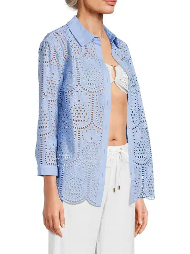 Lilly Pulitzer Women's Gracee Pineapple Tile Eyelet Tunic | Thumbnail 4 Lilly Pulitzer Women's Gracee Pineapple Tile Eyelet Tunic | Thumbnail 4