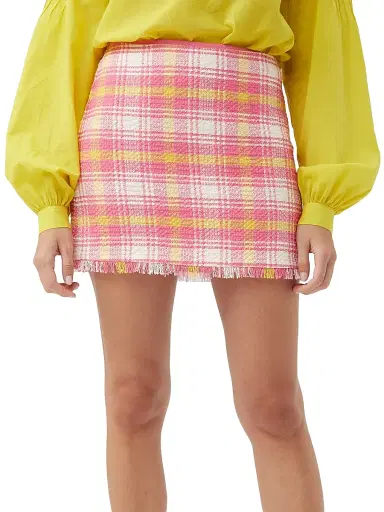 Trina Turk Women's Rico Plaid Tweed Miniskirt | Thumbnail 1 Trina Turk Women's Rico Plaid Tweed Miniskirt | Thumbnail 1