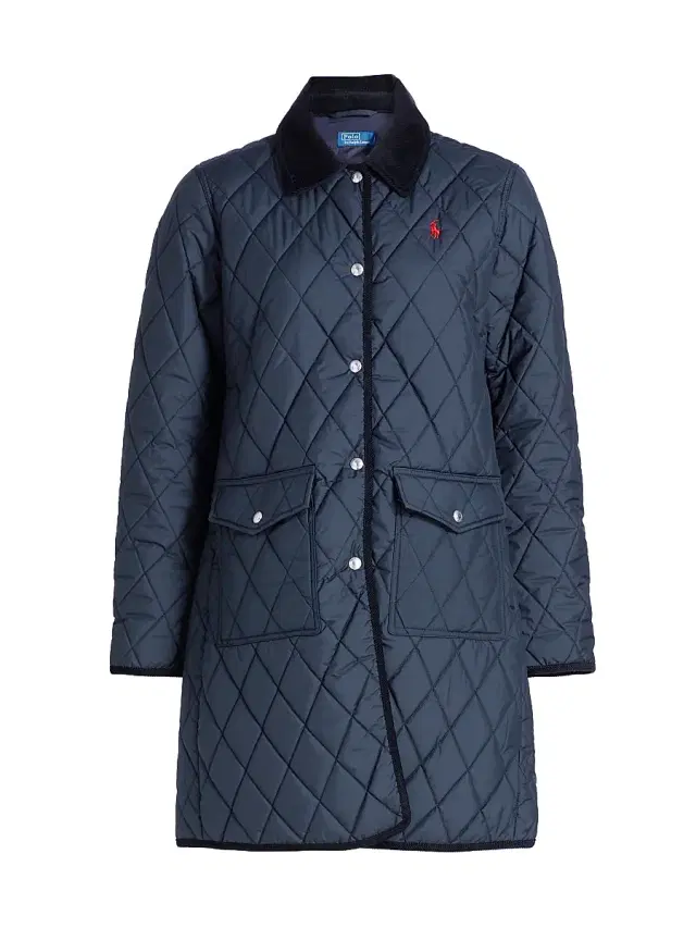 Polo Ralph Lauren Women's Matte Diamond-Quilted Barn Jacket - Navy