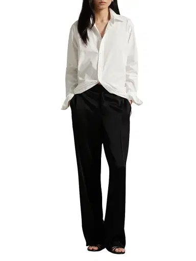 Ralph Lauren Collection Women's Crepe-Back Satin Straight-Fit Pants - Polo Black - Size 0 | Thumbnail 2 Ralph Lauren Collection Women's Crepe-Back Satin Straight-Fit Pants - Polo Black - Size 0 | Thumbnail 2