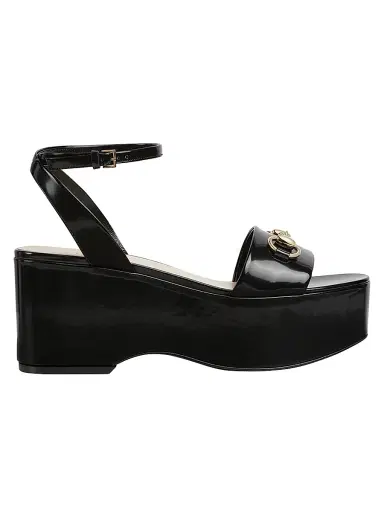 Gucci Women's Lady Horsebit 75MM Leather Platform Sandals - Black | Thumbnail 1 Gucci Women's Lady Horsebit 75MM Leather Platform Sandals - Black | Thumbnail 1