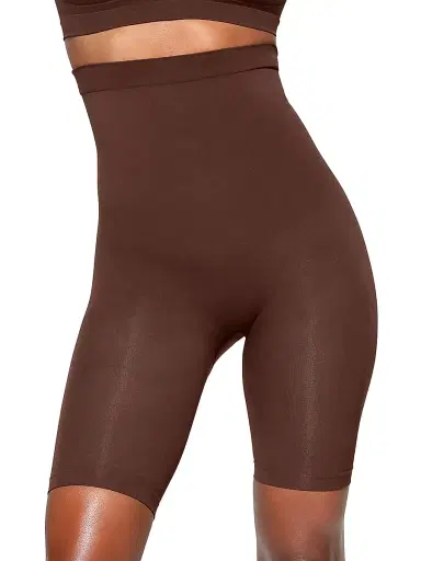 Skims Women's Seamless Sculpt High-Waisted Above-The-Knee Shorts - Cocoa | Thumbnail 3 Skims Women's Seamless Sculpt High-Waisted Above-The-Knee Shorts - Cocoa | Thumbnail 3