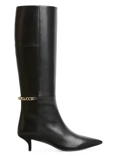 Gucci Women's Signoria 50MM Leather Tall Boots - Black - Size 6 | Thumbnail 1 Gucci Women's Signoria 50MM Leather Tall Boots - Black - Size 6 | Thumbnail 1