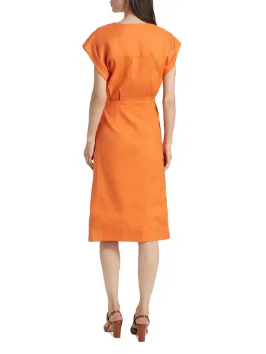 Veronica Beard Women's Octavia Linen-Blend Wrap Midi-Dress | Thumbnail 5 Veronica Beard Women's Octavia Linen-Blend Wrap Midi-Dress | Thumbnail 5