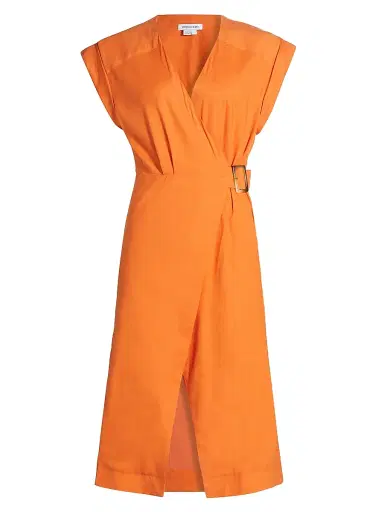 Veronica Beard Women's Octavia Linen-Blend Wrap Midi-Dress | Thumbnail 1 Veronica Beard Women's Octavia Linen-Blend Wrap Midi-Dress | Thumbnail 1