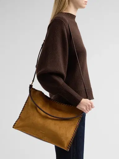 Veronica Beard Women's Vida Whipstitch Suede Shoulder Bag | Thumbnail 4 Veronica Beard Women's Vida Whipstitch Suede Shoulder Bag | Thumbnail 4