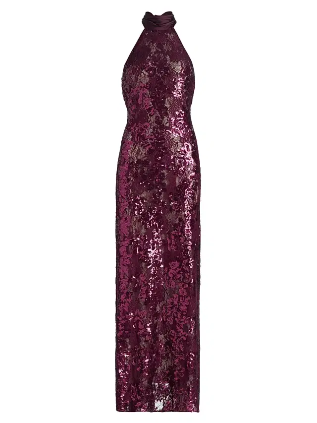 Ramy Brook Women's Tatiana Sequin Gown - Blackberry Combo