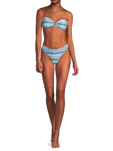 Ramy Brook Women's Isla Chevron Bikini Bottom | Thumbnail 2