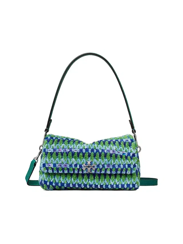 Tory Burch Women's Charlie  Beaded Crochet Shoulder Bag - Blue