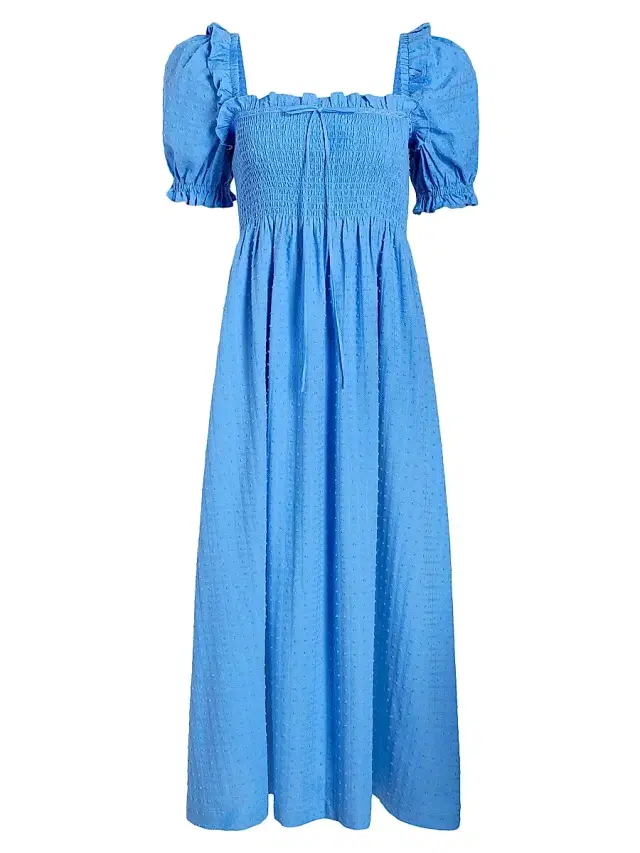 Hill House Home Women's The Scarlett Midi Nap Dress - Hydrangea Blue