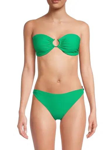 Ramy Brook Women's Titan Bandeau Bikini Top - Palm Green - Size Small | Thumbnail 3