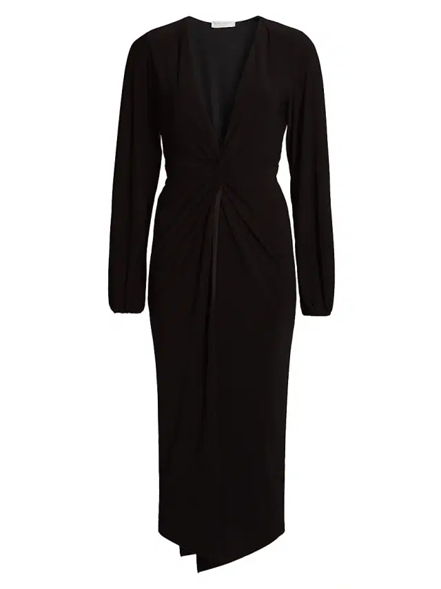 Ramy Brook Women's Sutton Twist-Front Jersey Midi-Dress - Black