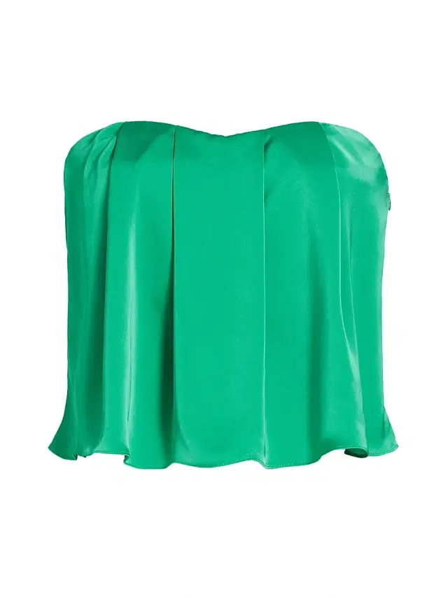 Ramy Brook Women's Kennedi Satin Strapless Top - Sea Green