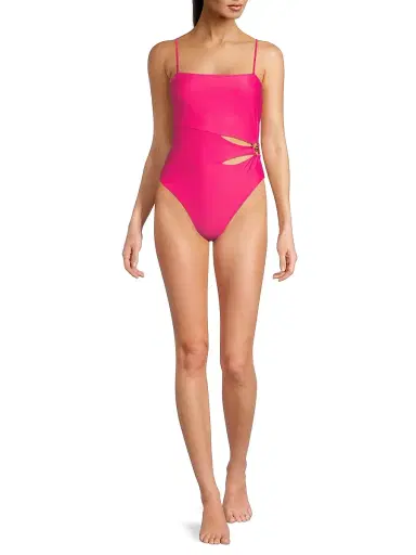 Ramy Brook Women's Ravi Cut-Out One-Piece Swimsuit - Perfect Pink - Size Small | Thumbnail 2