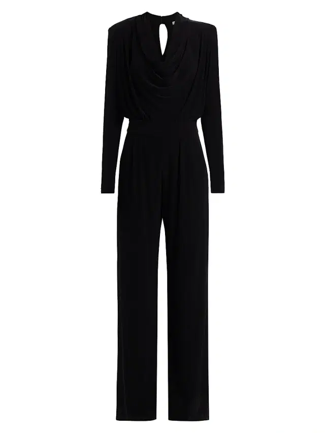 Ramy Brook Women's Eden Cowlneck Long-Sleeve Jumpsuit - Black