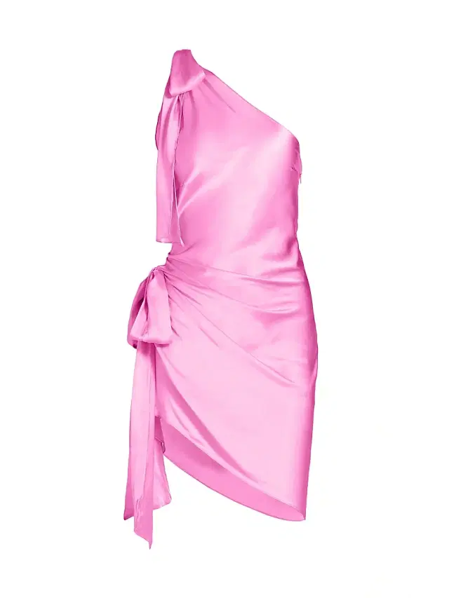 Amanda Uprichard Women's Ciao Bow-Detailed Asymmetric Silk Mini-Dress - Aster