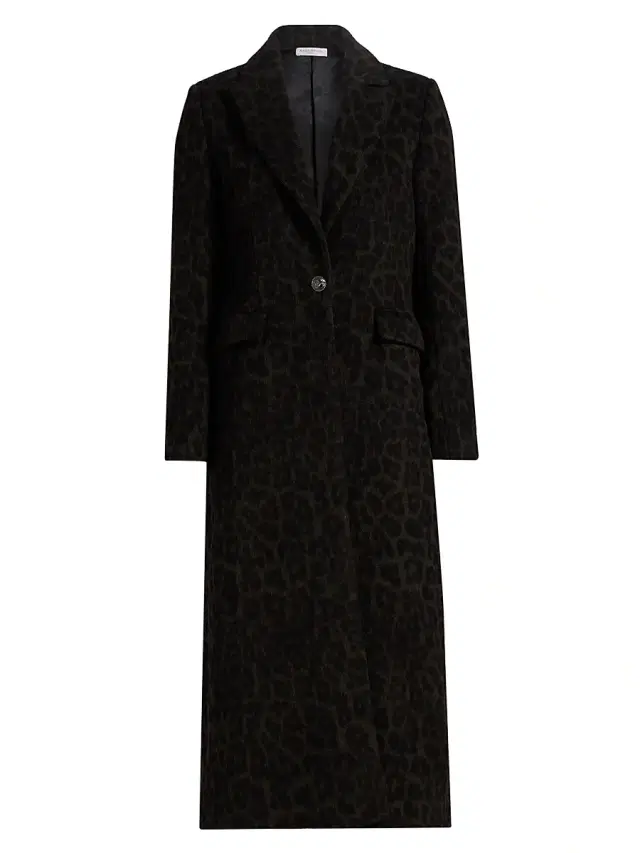 Ramy Brook Women's Julia Leopard Print Wool-Blend Coat - Deep Olive Animal