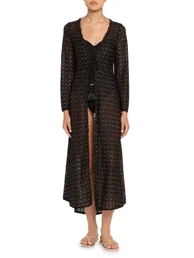 Ramy Brook Women's Fatima Metallic Chevron Caftan | Thumbnail 2