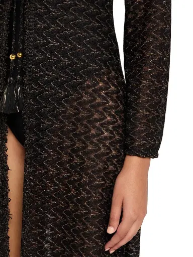 Ramy Brook Women's Fatima Metallic Chevron Caftan | Thumbnail 4
