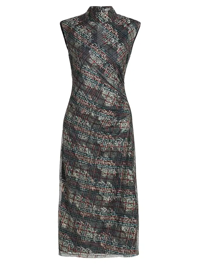 Ramy Brook Women's Mandy Printed Mock Turtleneck Midi-Dress - Amber Multi