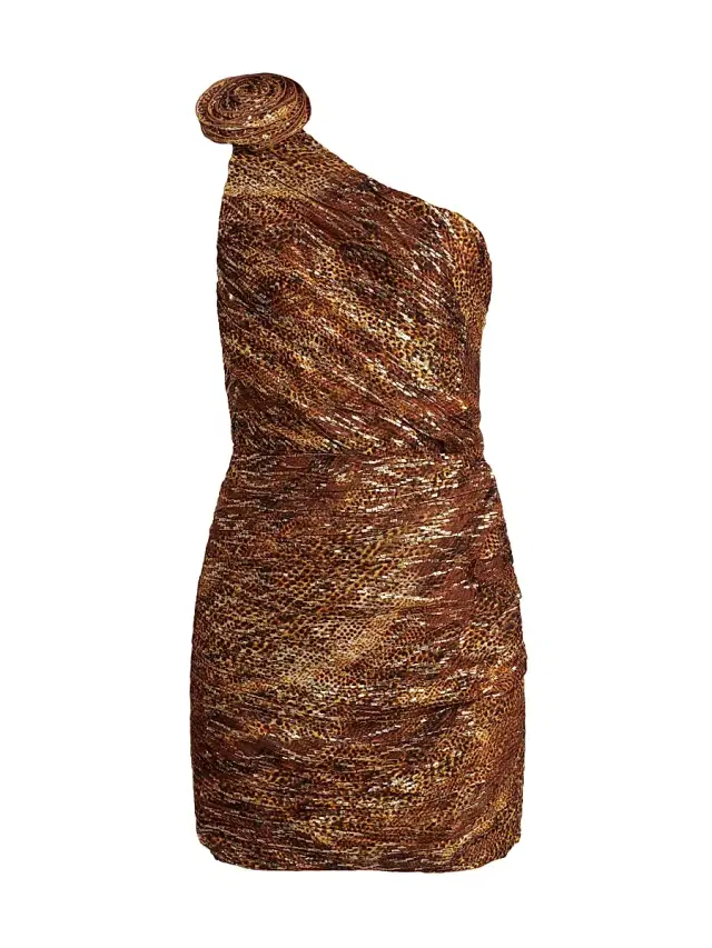 Ramy Brook Women's Margarita One-Shoulder Minidress - Gold Animal