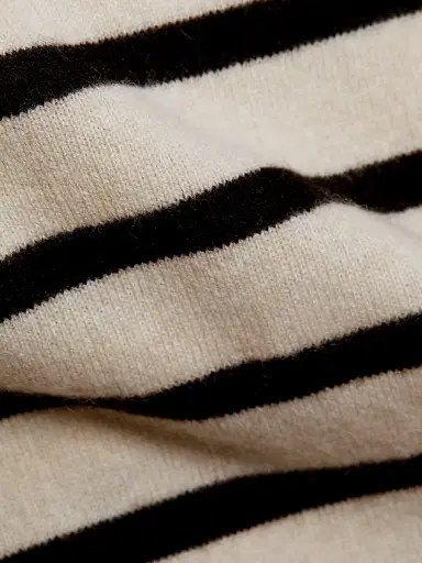 Saks Fifth Avenue Women's Striped Cashmere Sweater - Creamy Heather Black - Size XL | Thumbnail 2 Saks Fifth Avenue Women's Striped Cashmere Sweater - Creamy Heather Black - Size XL | Thumbnail 2