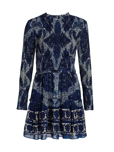 Cara Cara Women's Viola Scrollwork Print Minidress - Scroll Work Ink | Thumbnail 1
