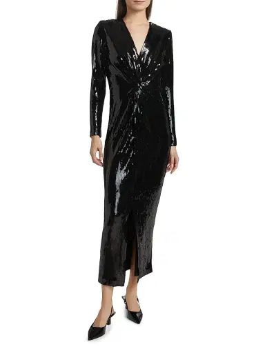 Generation Love Women's Silvanna Sequined Twist-Front Maxi-Dress - Black | Thumbnail 3 Generation Love Women's Silvanna Sequined Twist-Front Maxi-Dress - Black | Thumbnail 3