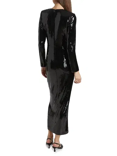 Generation Love Women's Silvanna Sequined Twist-Front Maxi-Dress - Black | Thumbnail 5 Generation Love Women's Silvanna Sequined Twist-Front Maxi-Dress - Black | Thumbnail 5