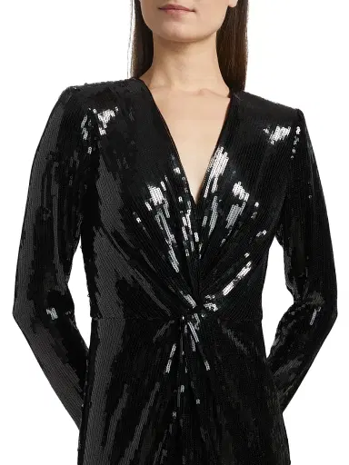 Generation Love Women's Silvanna Sequined Twist-Front Maxi-Dress - Black | Thumbnail 6 Generation Love Women's Silvanna Sequined Twist-Front Maxi-Dress - Black | Thumbnail 6