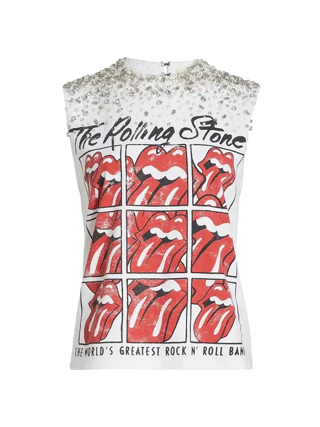 ALICE + OLIVIA Women's Micah Embellished Muscle Tank Top - Off White Multi